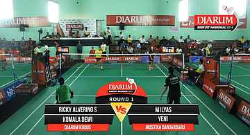 Ricky Alverino S/Komala Dewi (Djarum Kudus) VS M Ilyas/Yeni (Mustika Banjarbaru)
