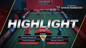 Abiyyu Fauzan M/Fiesal Wiranto (Pusdiklat Telkom Bandung) VS Habib Alfariz/Steven Henri C (Pusdiklat Telkom Bandung)