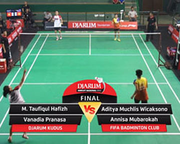 Aditya Muchlis/Annisa Mubarokah (Fifa Badminton Club) VS M. Taufiqul Hafizh/Vanadia P (Djarum Kudus)