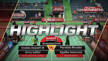 Evaldo A/Sinta S (Eng Hian Badminton Academy) VS Forverio Rivaldo/Agatha Imanuela (Djarum Kudus) 