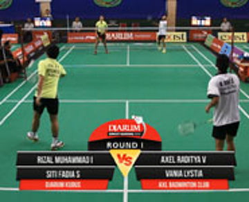 Rizal M/Siti F (Djarum Kudus) Axel R/Vania L (AXL Badminton Club)