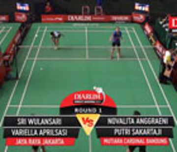 Sri Wulansari/Variella Aprilsasi (Jaya Raya Jakarta) VS Novalita Anggraeni/Putri Sekartaji(Mutiara Cardinal Bandung)