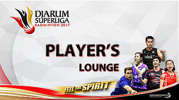 Berry Angriawan at Player's Lounge Djarum Superliga Badminton 2017