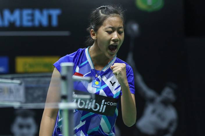 Selebrasi kemenangan Putri Kusuma Wardani. Selebrasi kemenangan Putri Kusuma Wardani.