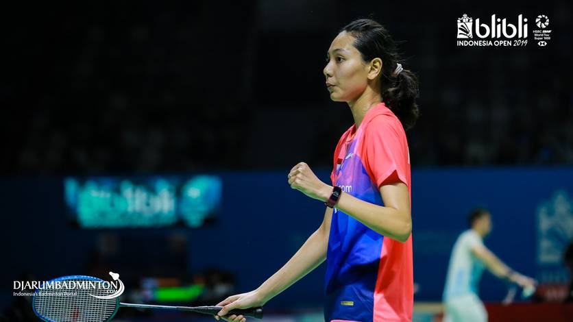 Gloria Emanuelle Widjaja (Indonesia) saat tampil di kejuaraan Blibli Indonesia Open 2019 BWF World Tour Super 1000. Gloria Emanuelle Widjaja (Indonesia) saat tampil di kejuaraan Blibli Indonesia Open 2019 BWF World Tour Super 1000.