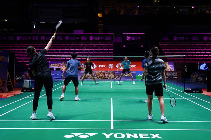 Sesi latihan tiga ganda putri Indonesia menjelang Arctic Open 2025 (Humas PP PBSI) Sesi latihan tiga ganda putri Indonesia menjelang Arctic Open 2025 (Humas PP PBSI)