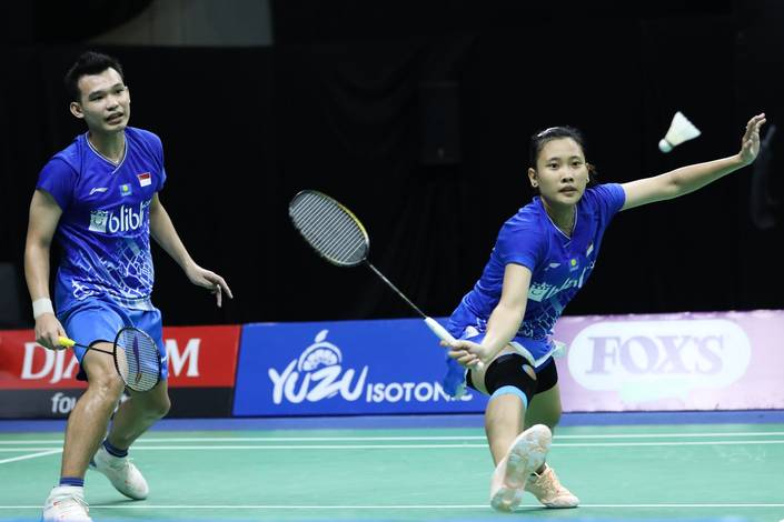 Rinov Rivaldy/Pitha Haningtyas Mentari menyambut pengembalian. Rinov Rivaldy/Pitha Haningtyas Mentari menyambut pengembalian.