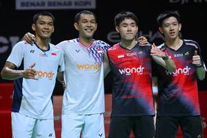 Fajar Alfian/Muhammad Shohibul Fikri & Raymond Indra/Nikolaus Joaquin (Djarum Badminton) Fajar Alfian/Muhammad Shohibul Fikri & Raymond Indra/Nikolaus Joaquin (Djarum Badminton)