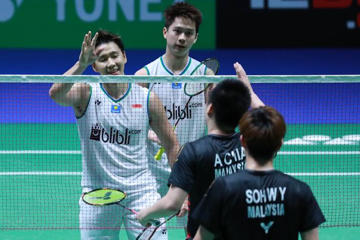 Kevin Sanjaya Sukamuljo/Marcus Fernaldi Gideon (Indonesia). Kevin Sanjaya Sukamuljo/Marcus Fernaldi Gideon (Indonesia).