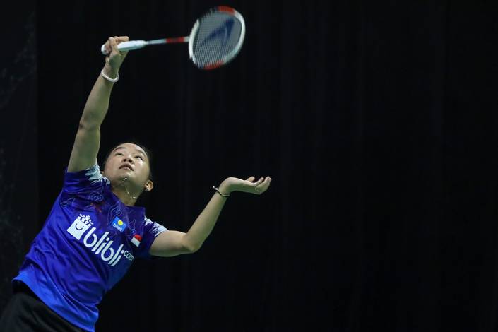 Ruselli Hartawan (Indonesia) melepaskan serangan. Ruselli Hartawan (Indonesia) melepaskan serangan.