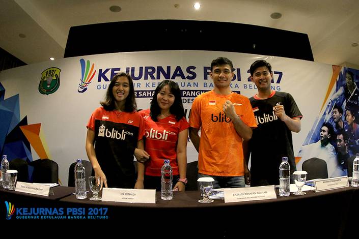 Febriana Dwipuji Kusuma, Tiara Rosalia Nuraidah, Berry Angriawan, Angga Pratama