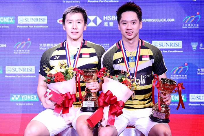 Kevin Sanjaya Sukamuljo/Marcus Fernaldi Gideon juara di Hong Kong Open 2018 BWF World Tour SUper 500. Kevin Sanjaya Sukamuljo/Marcus Fernaldi Gideon juara di Hong Kong Open 2018 BWF World Tour SUper 500.