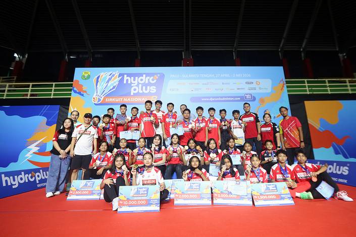 Skuad PB Djarum pada HYDROPLUS Sirnas B Sulteng 2026 (Djarum Badminton/Edward Luhukay)
