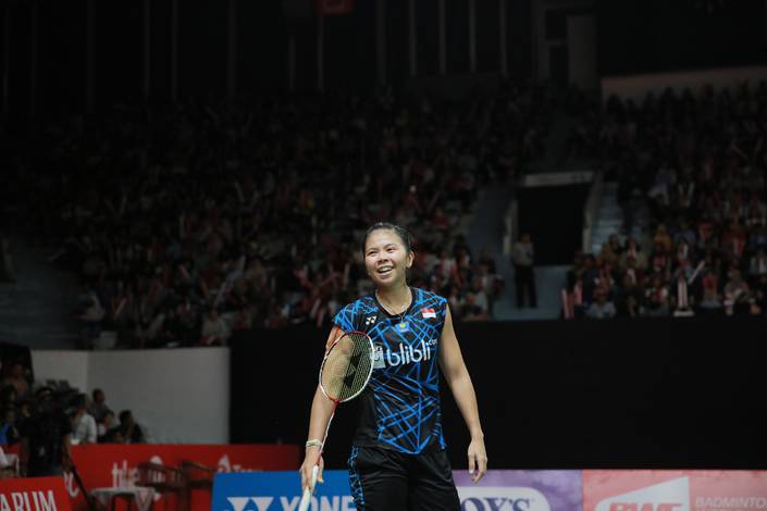 Greysia Polii saat berlaga di Indonesia Masters 2019 (Djarum Badminton) Greysia Polii saat berlaga di Indonesia Masters 2019 (Djarum Badminton)