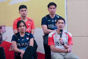 Leo Rolly Carnando/Daniel Marthin, Gregoria Mariska Tunjung, & Jonatan Christie (Humas PP PBSI)