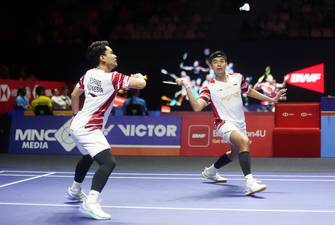 Leo Rolly Carnando/Bagas Maulana (Djarum Badminton/Edward Luhukay)
