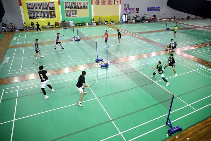 Suasana latihan di pelatnas PBSI jelang All England 2026 (Djarum Badminton/Edward Luhukay)