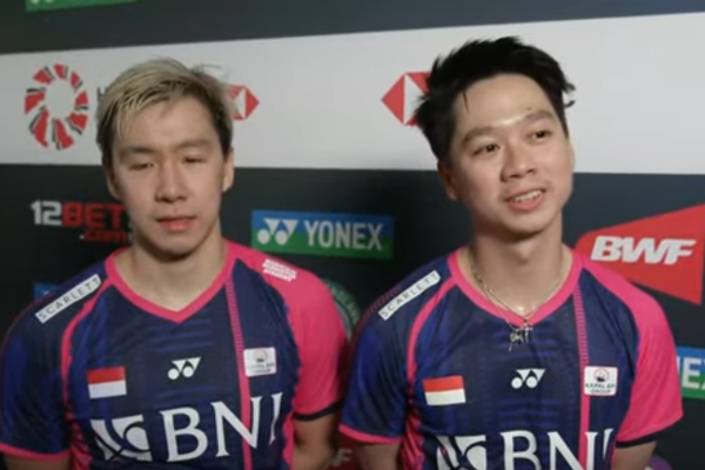 Marcus Fernaldi Gideon/Kevin Sanjaya Sukamuljo (Tangkapan Layar BWF TV) Marcus Fernaldi Gideon/Kevin Sanjaya Sukamuljo (Tangkapan Layar BWF TV)