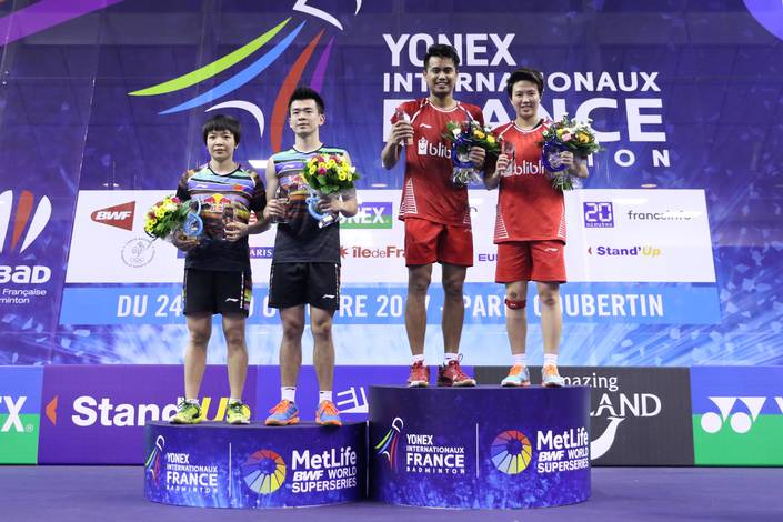 Podium Ganda Campuran French Open Superseries 2017. (Foto: PBSI)