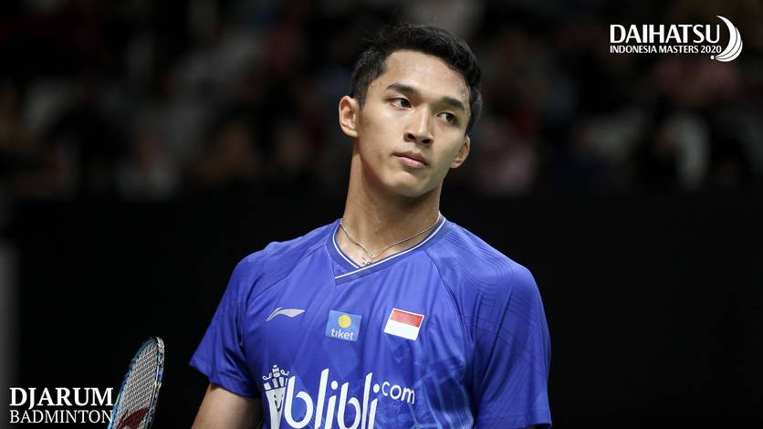 Jonatan Christie (Indonesia) saat tampil di kejuaraan Daihatsu Indonesia Masters 2020 BWF World Tour Super 500. Jonatan Christie (Indonesia) saat tampil di kejuaraan Daihatsu Indonesia Masters 2020 BWF World Tour Super 500.
