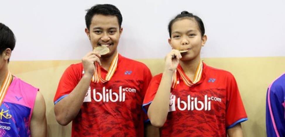 Rehan/Fadia Berhasil Sumbang Medali Emas Bagi Indonesia di Asia Junior Championships 2017 Nomor Individu. (Foto: PBSI)