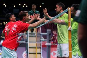 Fajar Alfian/Muhammad Shohibul Fikri & M. Abderrahmie Belarbi/Koceila Mammeri (Humas PP PBSI)