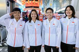 Skuad ganda putri Indonesia pada BAMTC 2025 (Humas PP PBSI)