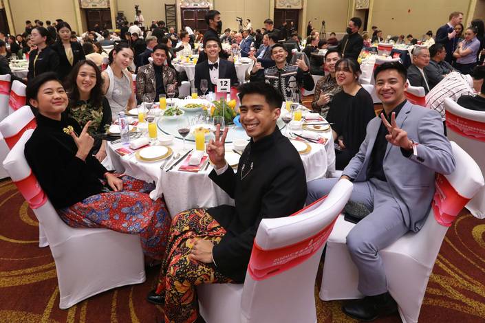 Para pemain Indonesia pada Gala Dinner BWF WTF 2024 (Humas PP PBSI) Para pemain Indonesia pada Gala Dinner BWF WTF 2024 (Humas PP PBSI)
