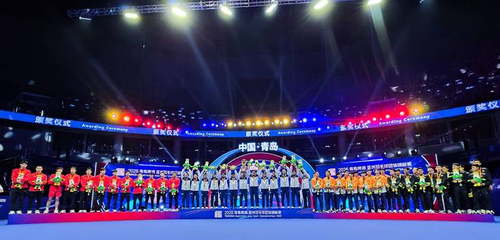 Podium beregu putra Badminton Asia Team Championships 2026 (Humas PP PBSI)