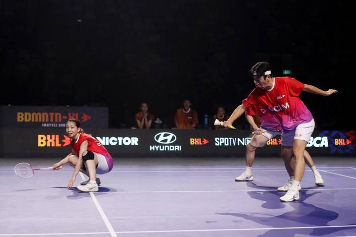 Misaki Matsutomo, Chen Tang Jie, & Lee Yong Dae (Djarum Badminton) Misaki Matsutomo, Chen Tang Jie, & Lee Yong Dae (Djarum Badminton)