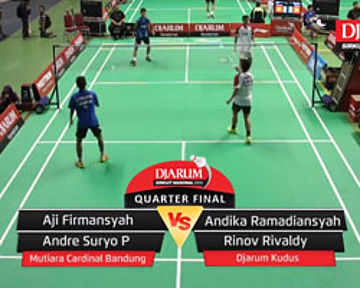 Aji Firmansyah/Andre Suryo P (MUTIARA CARDINAL BANDUNG) VS Andika R/Rinov R (DJARUM KUDUS)