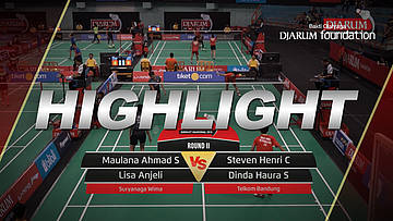 Maulana Ahmad Syarif/Lisa Anjeli (Suryanaga Wima) VS Steven Henri C/Dinda Haura S (Telkom Bandung)