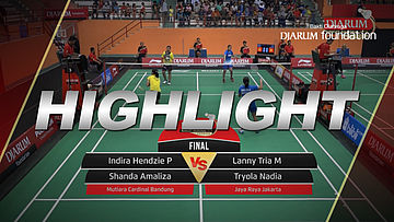 Indira Hendzie P/Shanda Amaliza (Mutiara Cardinal Bandung) VS Lanny Tria Mayasari/Tryola Nadia (Jaya Raya Jakarta)