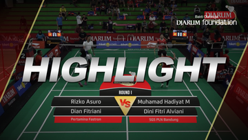 Rizko Asuro/Dian Fitriani (Pertamina Fastron) VS Muhamad Hadiyat M/Dini Fitri Alviani (SGS PLN Bandung)