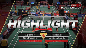 Agripina P/Tiara Rosalia N (Berkat Abadi/Mutiara Cardinal Bandung) VS Markis Kido/Masita Mahmudin (Jaya Raya Jakarta)