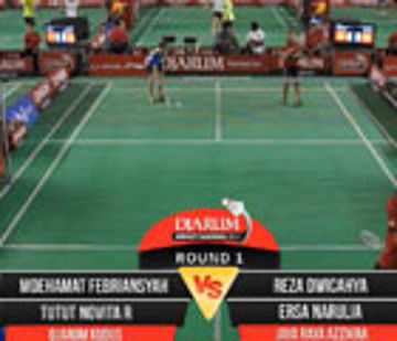 M Febriansyah/Tutut Novita (Djarum Kudus) VS Reza Dwicahya/Ersa Narulia (Jaya Raya Az-Zikra)