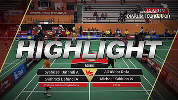 Syahrizal Dafandi Arafixqli/Syahrozi Dafandi Arafixqli (Pratama Badminton Academy) VS Ali Akbar Rofa/Michael Kaldrian (CWIBC)