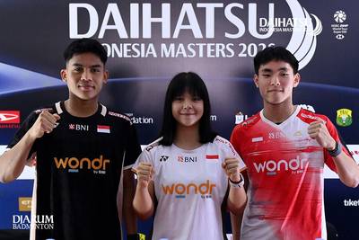 Sesi foto para pemain Indonesia Masters...
