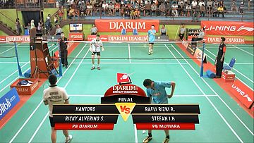 Hantoro Ricky/ Alverino S. (PB DJARUM) VS Rafli Rizki R/ Stefan I.H. (PB MUTIARA)